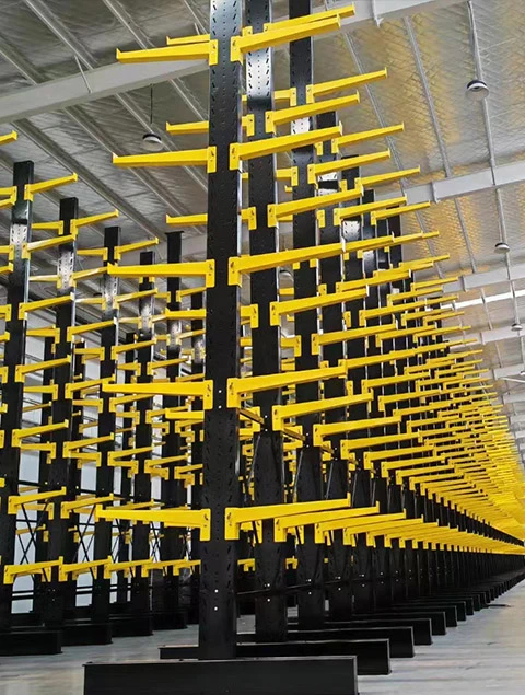 Heavy duty cantilever racking for long materials