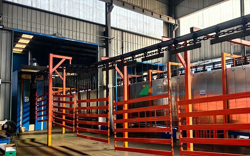 Workstation for rack/guardrail production with welding