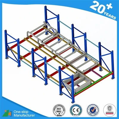 Hybrid Push Back and Gravity Flow Pallet Racking System